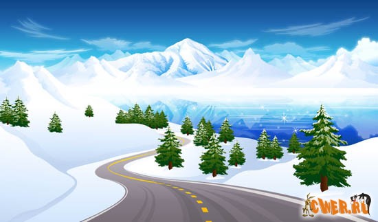 Зимние векторные фоны